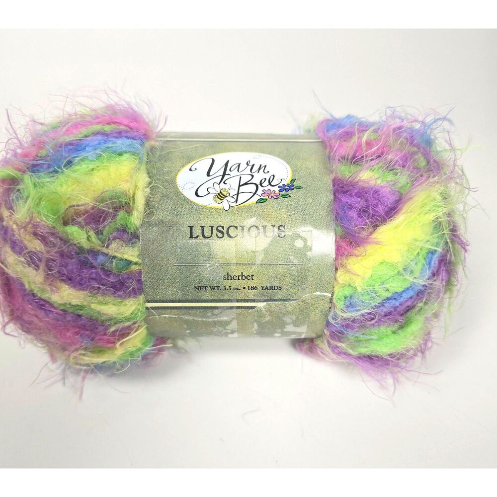 Yarn Bee Luscious Sherbet Yarn Skein  Rich Pastels Textured